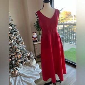 Elegant Red Sleeveless Dress